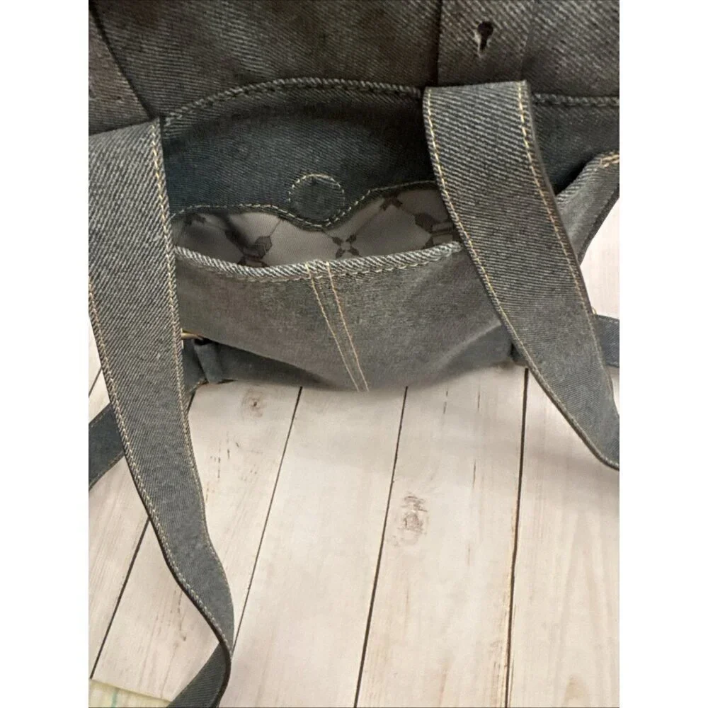 Aimee Kestenberg Denim Blue Backpack With Top Handle 10.5”x10”x4” EUC